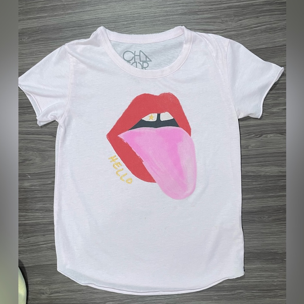 Pale pink graphic T-shirt